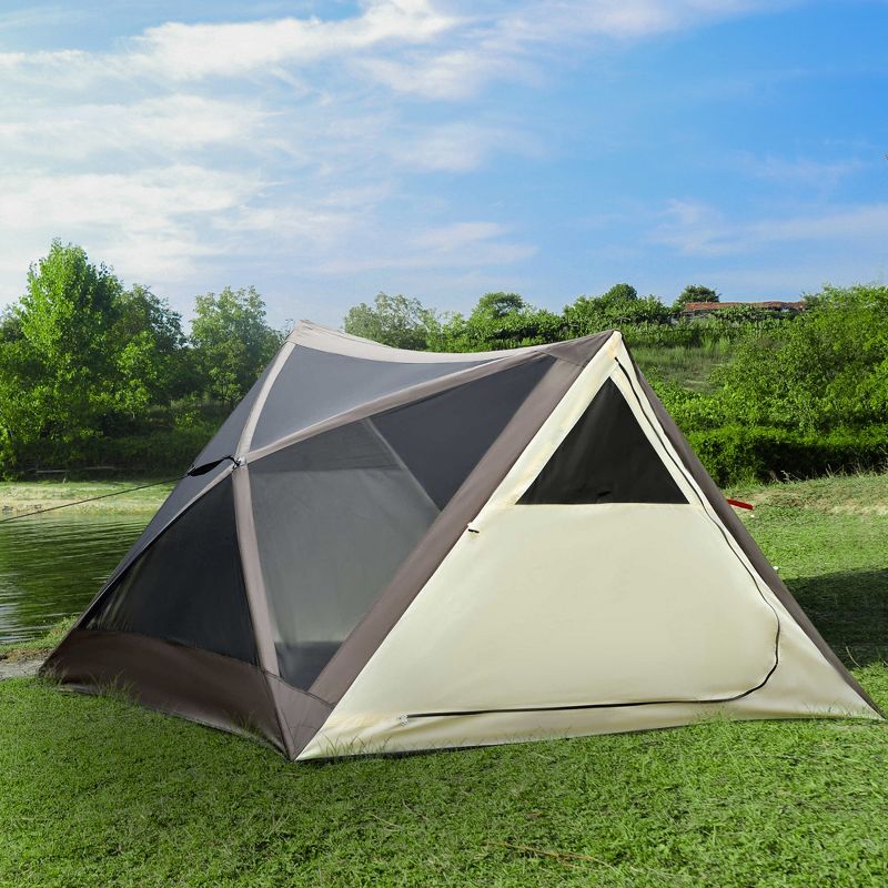 Outsunny 2-3 People Pop Up Camping Tent Waterproof Automatic Instant Tent Portable Cabana Beach Tent w/ Carry Bag, Windows and Doors, 2 of 9