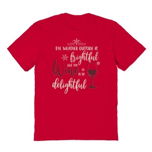 Rerun Island Men's Christmas The Weather Outside Short Sleeve Graphic Cotton T-shirt - 1 of 1
