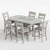 VECELO Drop Leaf Extendable Dining Table Set, Rubber Wood Table with 4/6 Armless Upholstered Dining Chairs for Kitchen, Gray - 2 of 4