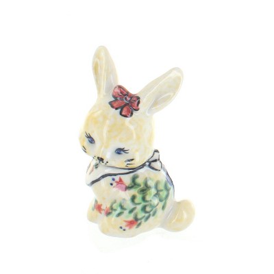 Blue Rose Polish Pottery Autumn Burst Small Rabbit