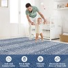 5'x7'Modern Geometric Area Rug, Plush Faux Wool Machine Washable Large Carpet with Non-Slip Backing for Living Room, Dining Table - 3 of 4