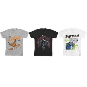 Batman Dark Knight Boy’s 3-Pack Crew Neck Short Sleeve T-shirt Set - 1 of 1
