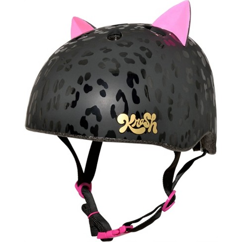 Krash Leopard Kitty Cycling Girls Bike Helmet Black Target