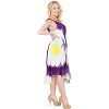 LA LEELA Women's Summer Vacation Casual Short Swing Dress Loose A Line House Wear Beach Dresses Large/X Large White, Tie Dye Design - 3 of 4