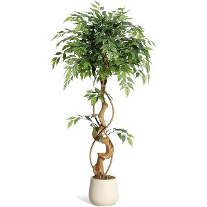 Ficus Tree, Artificial Plants Indoor with Pot,Indoor Faux Tree for Home Office Decor - 1 of 4