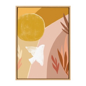 Kate and Laurel Sylvie Sunrise Dove Framed Canvas by Kate Aurelia Holloway, 23x33, Natural - 1 of 4