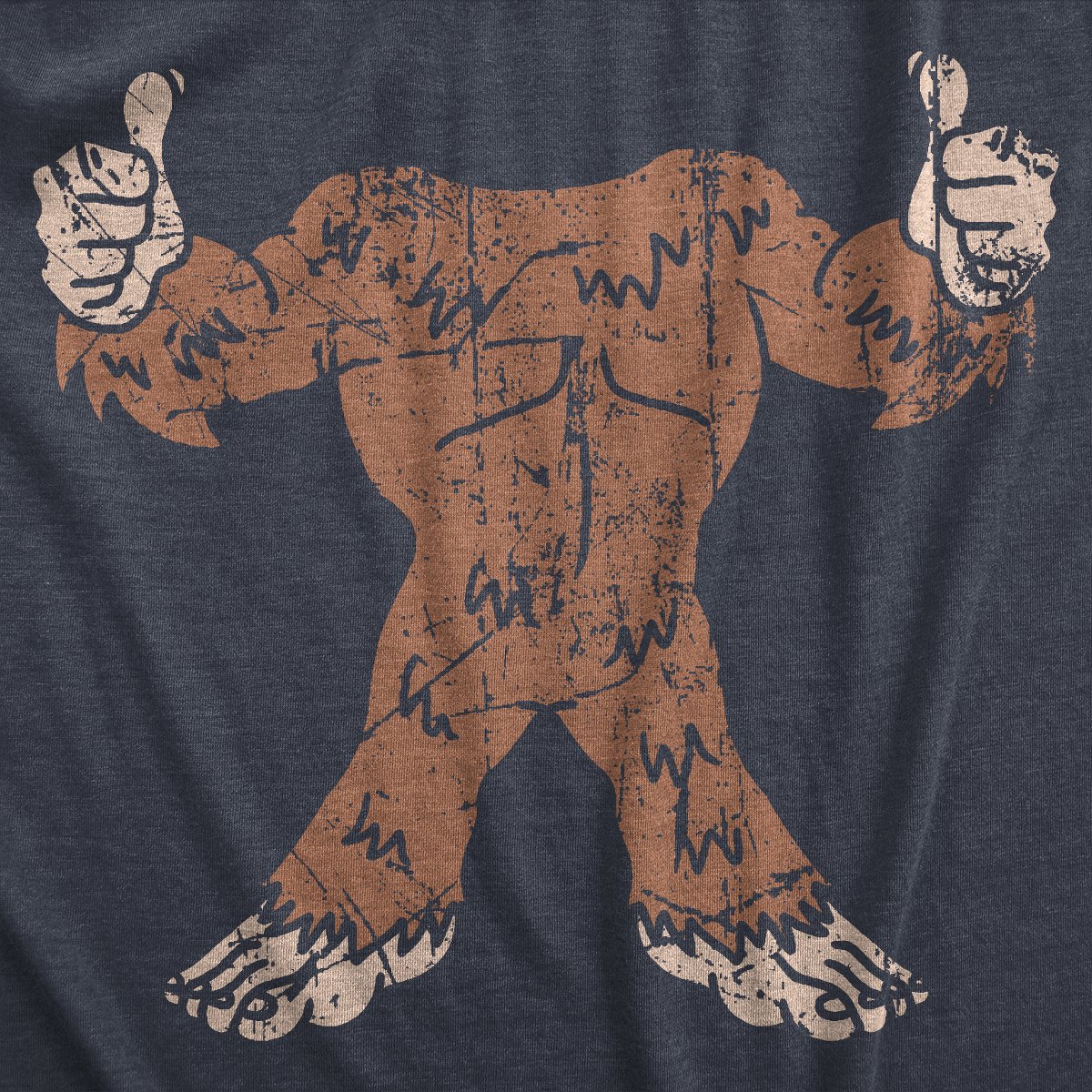 Мужские футболки Crazy Dog T-Shirts, Inc. Mens Bigfoot Body T Shirt Funny Huge Hairy Sasquatch Frame Tee for Guys - Crazy Dog Men's T Shirt With Sarcastic Sayings Navy 4XL — фото 2