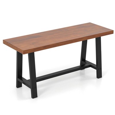 Tangkula 40" Dining Bench 2 Person Entryway Shoe Bench w/ Metal Frame Rectangular