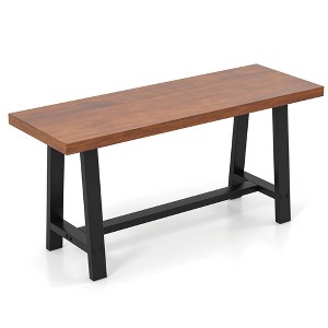 Tangkula 40" Dining Bench 2 Person Entryway Shoe Bench w/ Metal Frame Rectangular - 1 of 4