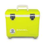 ENGEL 13 Quart 18 Can Leak Proof Odor Resistant Insulated Air Tight Storage Lunch Box Cooler Drybox with Integrated Shoulder Strap, Yellow High Viz