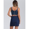 Allegra K Women's Denim Bustier Sleeveless Corset Crop Tops - 3 of 4