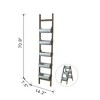 Gulches 14.2"*7.5"*70.9"Farmhouse Foldable Reed Galvanized and Wood Ladder Planter - 4 of 4
