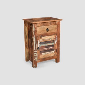 Laveer Wooden Side Table Brown - Christopher Knight Home: Artisan Crafted, No Assembly Required - 1 of 4