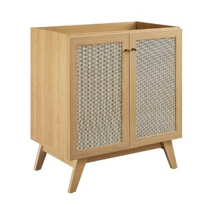 Modway Soma 30" Bathroom Vanity Cabinet – Wall-Mount Design with Open Shelf and Slatted Door (Sink Basin Not Included) - 1 of 4