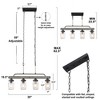 LNC Aries 4-Light 30" Farmhouse Linear Kitchen Island Pendant Lights, Matte Black and Light Gray Wood Grain with 3 Clear Mason Jar - 3 of 4