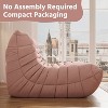 SYFERLORY Armless 3-Seat Togo THREE Seater Large Bean Bag Sofa，Pink - 4 of 4