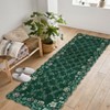 Floral Irregular Edge Carpet Indoor Non Slip Washable Boho Vintage Entry Rug Low Pile Throw Rugs for Entryway - 2 of 4