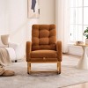 Plush Teddy Rocking Chair with Footrest,High Back Button Tufted Lounge Chair for Nursery Living Room-Baofuwish - 2 of 4
