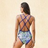 Women's Mod Petals Vibrant Floral One-Piece Swimsuit with Strappy Back Detail - Cupshe - 3 of 4