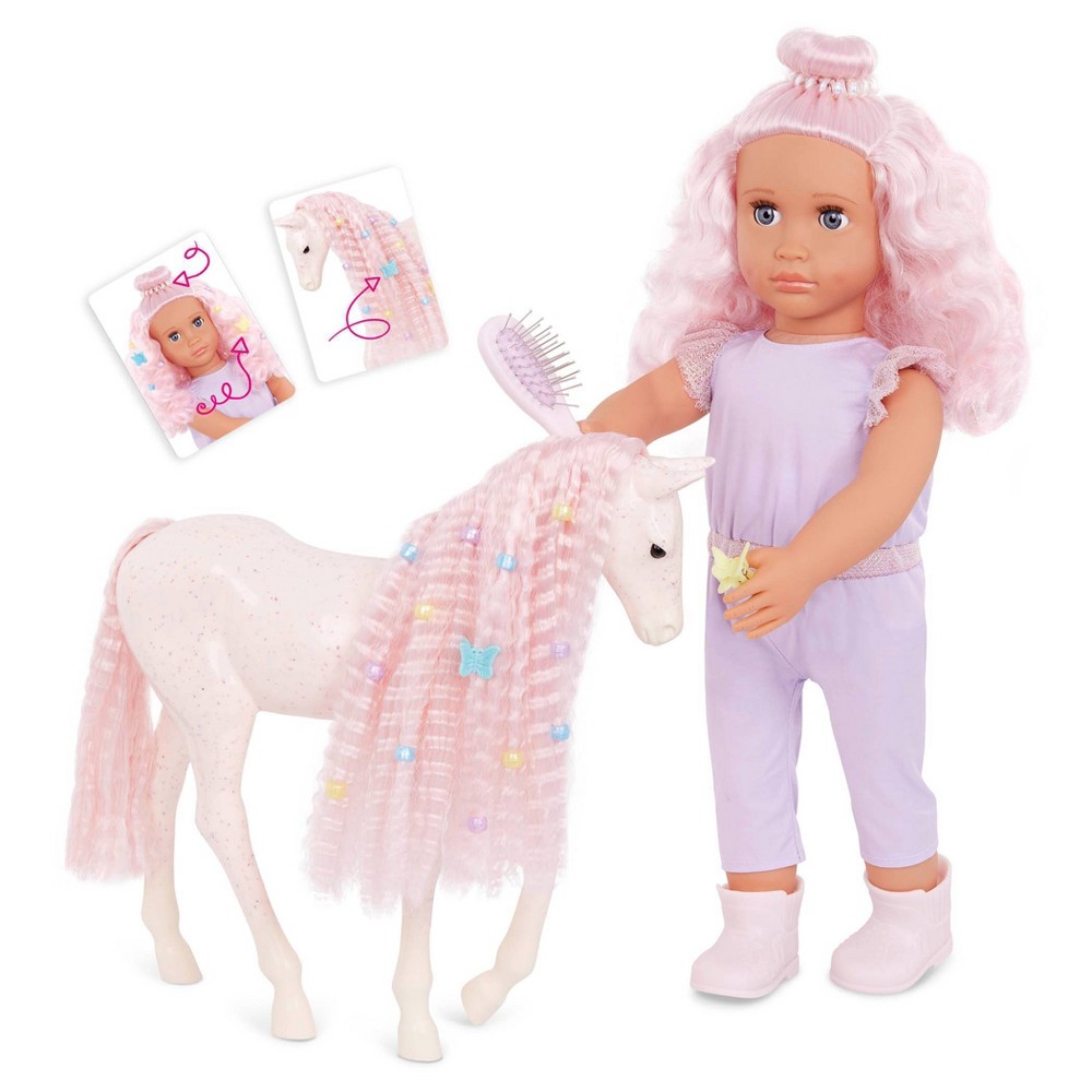 Photos - Doll Our Generation Dolls Our Generation Elara & Lumina 18"  & Foal Hair Play Set 