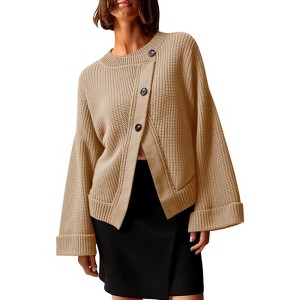 Imily Bela Womens Cardigan Sweaters 2025 Button Down Long Sleeve Knit Outerwear Oversized Fashion Chunky Open Front Coats - 1 of 4