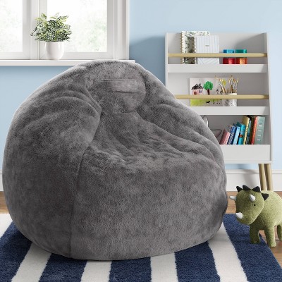fluffy blue bean bag chair