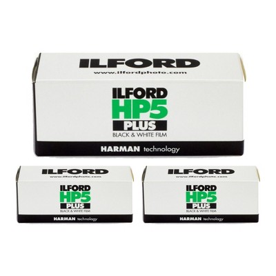 Ilford HP5 Plus ISO 400 Black and White Negative Film (120 Roll Film, 3-Pack)