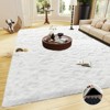 White Shaggy Area Rug with 4 Reusable Stickers, Super Soft Fluffy Non-Slip Carpet for Living Room - 2 of 4