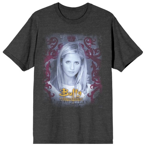 Buffy the Vampire Slayer Key Art Women's Charcoal Short Sleeve Crew Neck Tee - image 1 of 3