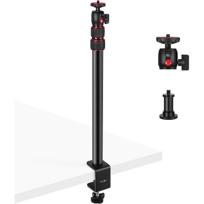 Boersma Extendable Camera Desk Mount with Ball Head, 17-40 Adjustable Table Light Stand with 1/4 Screw & C Clamp for DSLR Camera, Ring Light