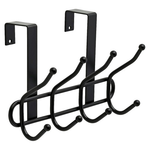 Real Living Black 6-Hook Over-the-Door Hanger