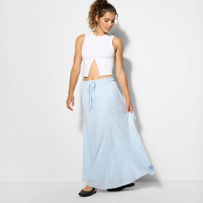 Women's Tie-Front Maxi Skirt - Wild Fable™ Light Blue