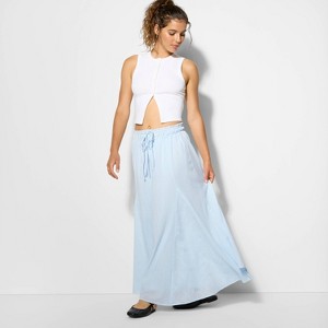 Women's Tie-Front Maxi Skirt - Wild Fable™ Light Blue - 1 of 3