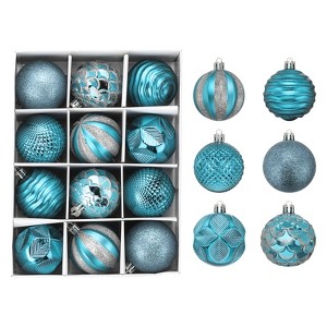 Unique Bargains Plastic Party Wedding Christmas Decorative Hanging Ornament Balls 2.4" 12 Pcs - 1 of 4