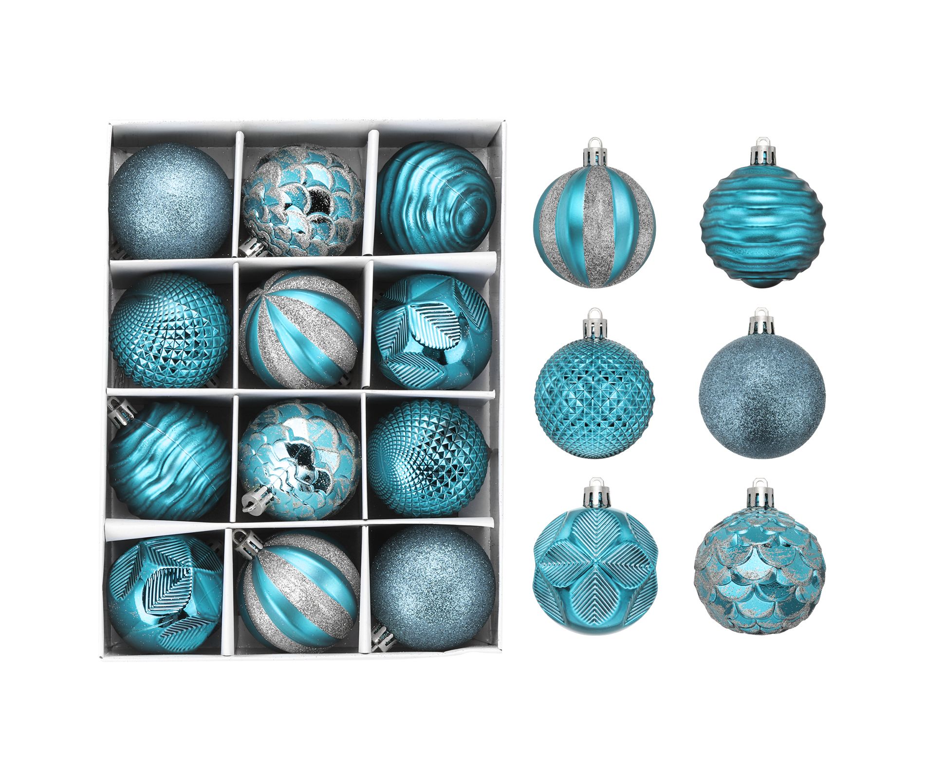 Unique Bargains Plastic Party Wedding Christmas Decorative Hanging Ornament Balls 2.4" 12 Pcs