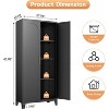 Zevemomo 61" Metal Pantry Cabinet, 2-Door Freestanding with 3 Adjustable Shelves, Black Storage for Kitchen Bathroom Laundry Room - 3 of 4