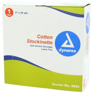 Dynarex One Roll Cotton Stockinette Soft Stretch Bandage Roll 3" x 25 Yd - 1 of 3