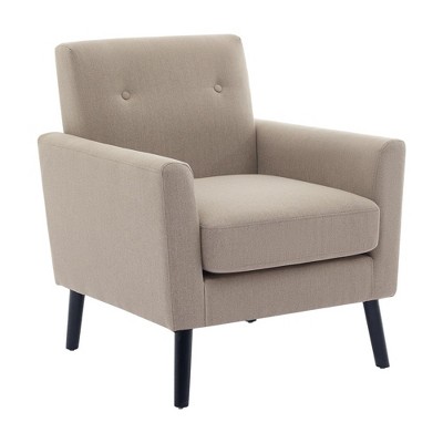 Mid-Century Accent Chair, Modern Fabric Accent Armchair, Comfy Upholstered Reading Accent Chairs for Bedroom,Single Sofa Chair with Wood Legs