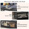 47 Inch Modern Coffee Tables with Storage for Living Room Shelf 2 Tiers, Farmhouse Coffee Table Set - image 2 of 4