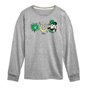 Boys' - Disney - Mickey St Patricks Icons Long Sleeve Graphic T-Shirt - 1 of 4