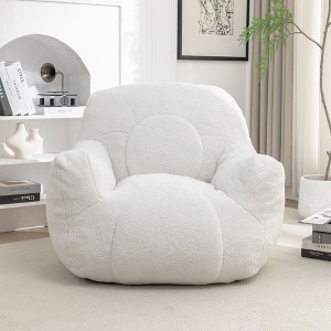PAGED 39.4" Ergonomic Bean Bag Chair with Armrests, Classic Lazy Sofa with Memory Foam, Comfy Chair for Adults and Kids in Living Room - 1 of 4