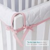 Biloban-3 Pieces Reversible Crib Rail Covers, Crib Rail Guard, Teething Guard Wrap ,Thick Quilted,  Pink & White, Set of 3 - 4 of 4
