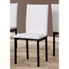 Roundhill Furniture Noyes Faux Leather Seat Metal Frame Dining Chairs , White, Set of 4 - 2 of 4