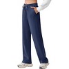 Pinspark Women's Wide Leg Sweatpants High Waisted Baggy Workout Sweat Pants Comfy Drawstring Athletic Pants with Pockets Black M - 2 of 4