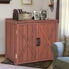 Tangkula 30" Outdoor Storage Box Wooden Storage Deck Box W/Spacious Inner Space & Countertop Tool Storage Cabinet for Backyard - 3 of 4