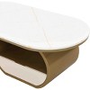 PAGED Oval Coffee Table 47.24" Modern Center Table with Storage Drawer, End Table with Faux Marble Top for Living Room, Office - 4 of 4