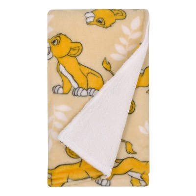 NoJo Disney Lion King Tan, Beige and White Simba Super Soft Cuddly Plush Baby Blanket