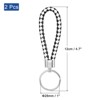 Unique Bargains Braided PU Leather Car Wallet Keychain with Stainless Steel Key Rings 2 Pcs - 2 of 3