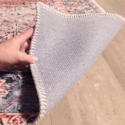 Rosman Blue and Beige Washable Vintage Area Rug