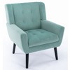 CENGHU Modern Soft Velvet Material Ergonomics Accent Chair, Living Room Chair With Black Legs, for Indoor Home - 2 of 4